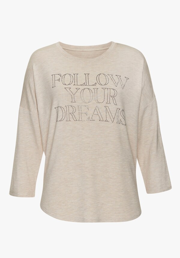 Patrizia Dini By Heine Shirt Met 3/4-mouw Beige Gemêleerd