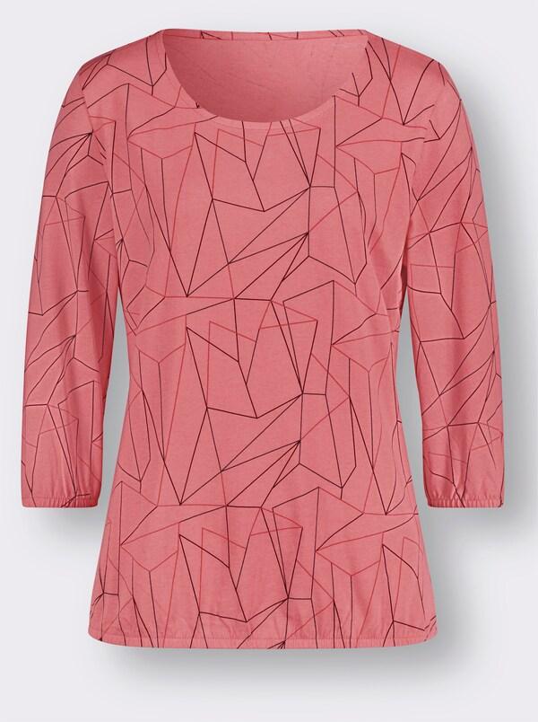 Patrizia Dini By Heine Shirt Met 3/4-mouw Flamingo/langoustine Bedrukt