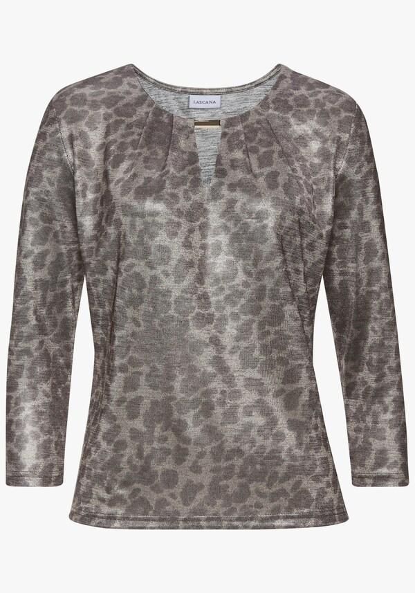 Patrizia Dini By Heine Shirt Met 3/4-mouw Kaki/goudkleurig Bedrukt