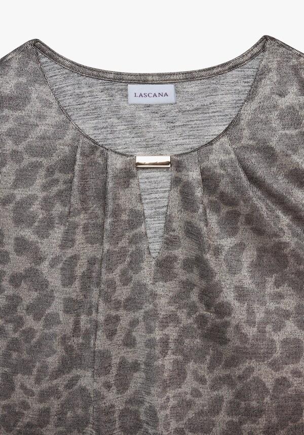 Patrizia Dini By Heine Shirt Met 3/4-mouw Kaki/goudkleurig Bedrukt