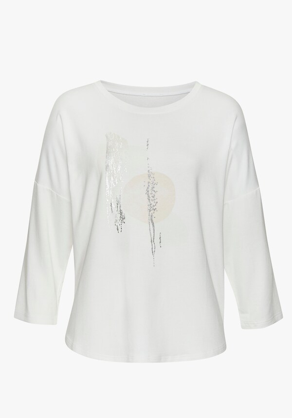 Patrizia Dini By Heine Shirt Met 3/4-mouw Wit Beige Zilver
