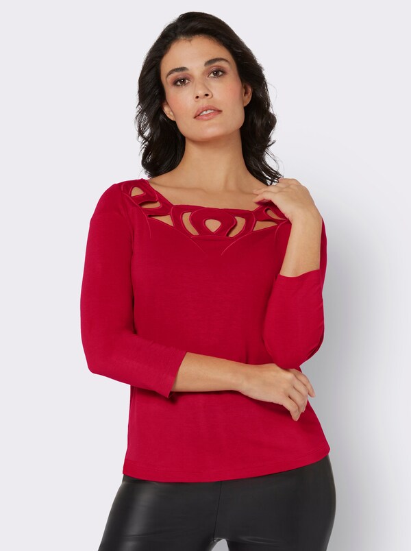 Patrizia Dini By Heine Shirt Met 3/4-mouwen En Cut-outs Rood