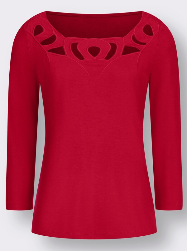 Patrizia Dini By Heine Shirt Met 3/4-mouwen En Cut-outs Rood