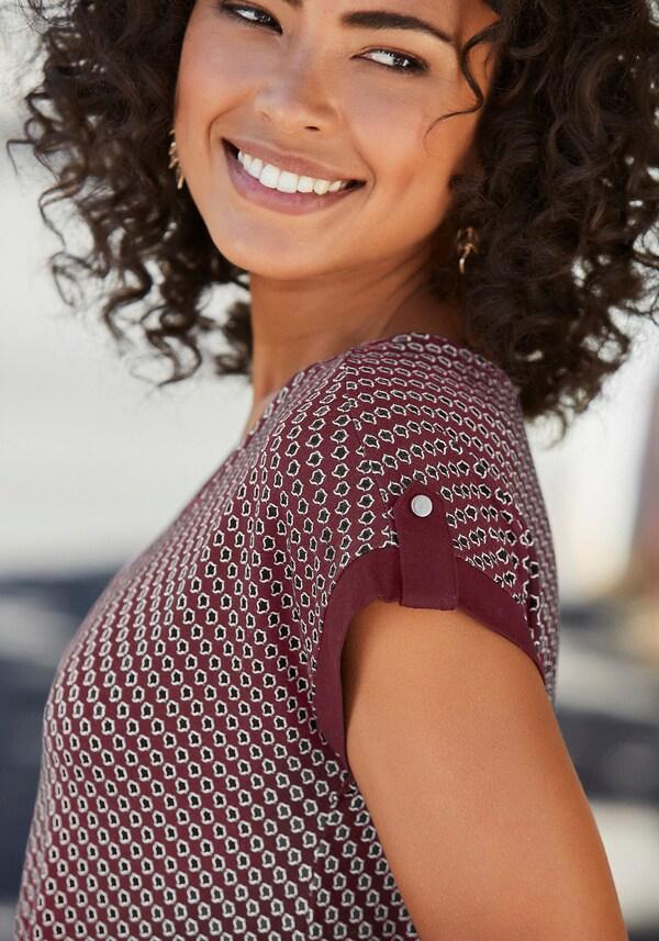 Patrizia Dini By Heine Shirt Met Korte Mouwen Bessenrood