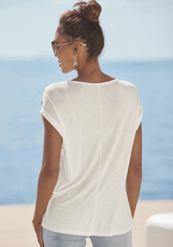 Patrizia Dini By Heine Shirt Met Korte Mouwen Crème