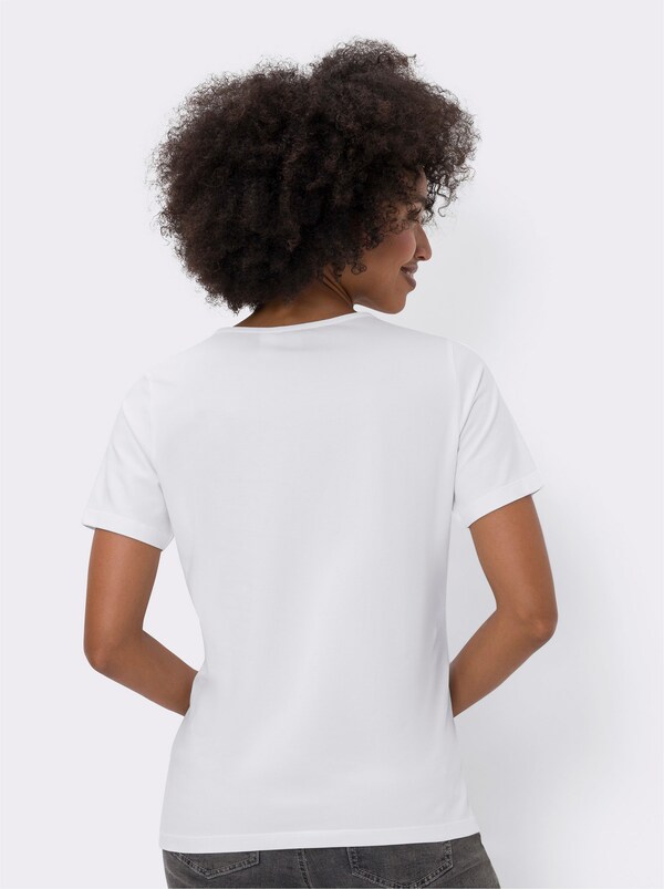 Patrizia Dini By Heine Shirt Met Korte Mouwen Ecru/camel