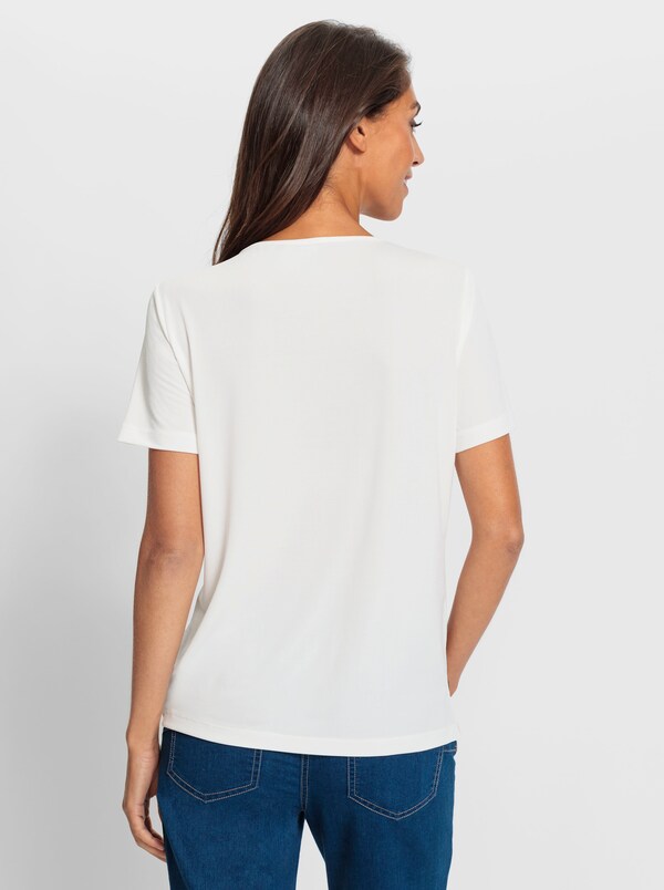 Patrizia Dini By Heine Shirt Met Korte Mouwen En Bloemen Uit 3D-pailletten Ecru