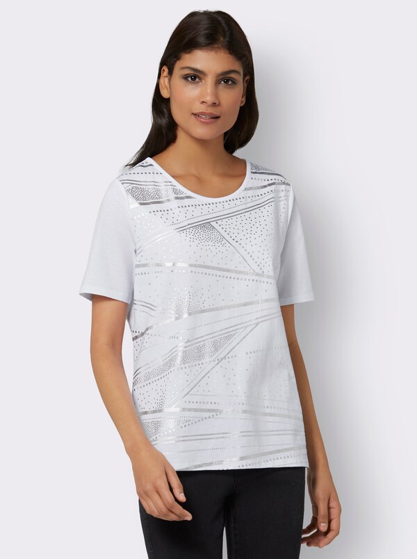 patrizia dini by heine Shirt met korte mouwen en folieprint wit