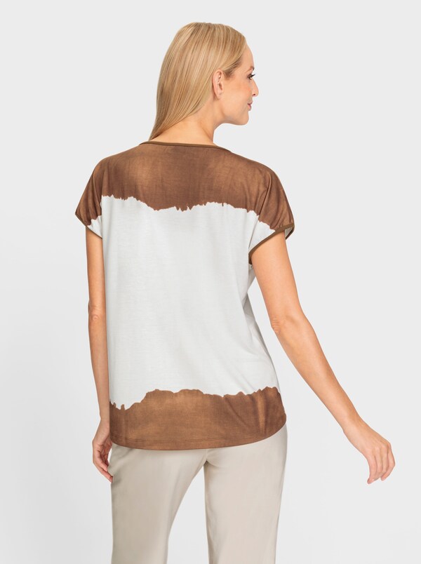 Patrizia Dini By Heine Shirt Met Korte Mouwen En Hartmotief Bruin