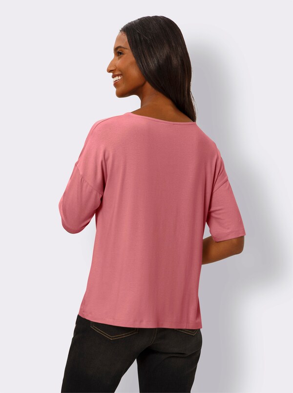 Patrizia Dini By Heine Shirt Met Korte Mouwen En Knooplook Flamingo