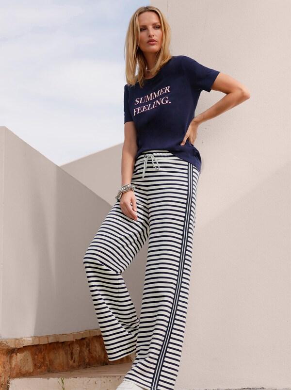 patrizia dini by heine Shirt met korte mouwen en op dessin geplaatste print marine/ecru