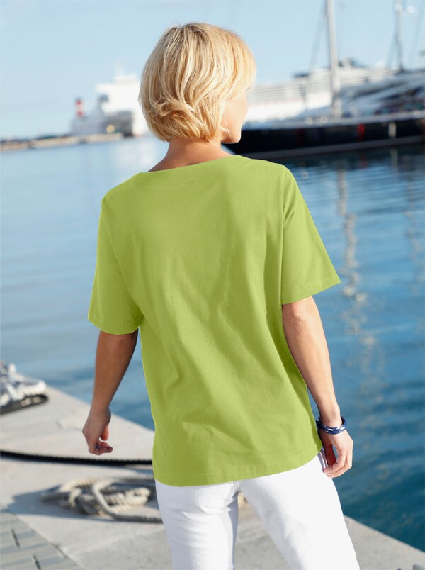 Patrizia Dini By Heine Shirt Met Korte Mouwen En Schelpenprint Pistache