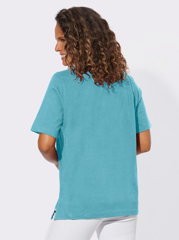Patrizia Dini By Heine Shirt Met Korte Mouwen En Schelpenprint Turquoise
