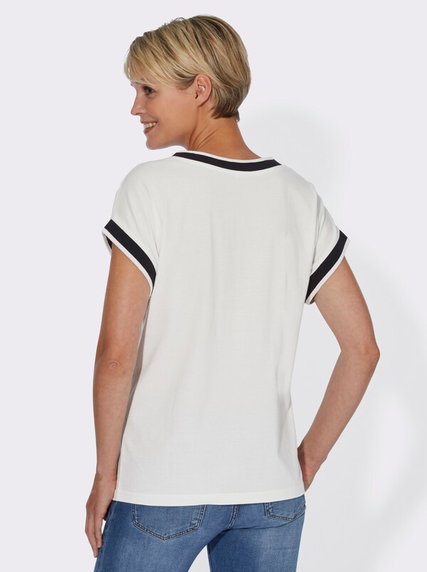 Patrizia Dini By Heine Shirt Met Korte Mouwen En Sierband Ecru