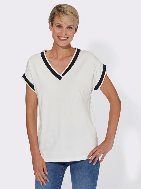 patrizia dini by heine Shirt met korte mouwen en sierband ecru