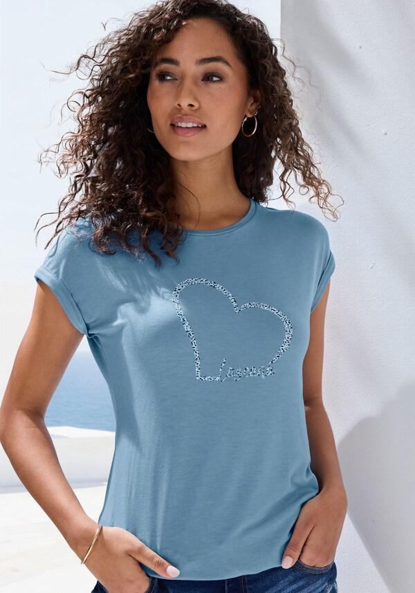 Patrizia Dini By Heine Shirt Met Korte Mouwen Lichtblauw