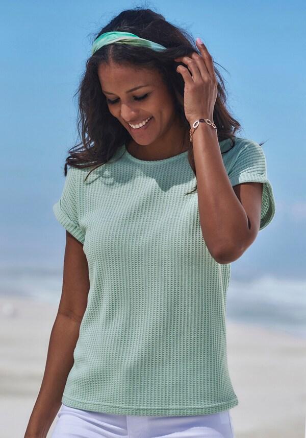 Patrizia Dini By Heine Shirt Met Korte Mouwen Mint Blauw