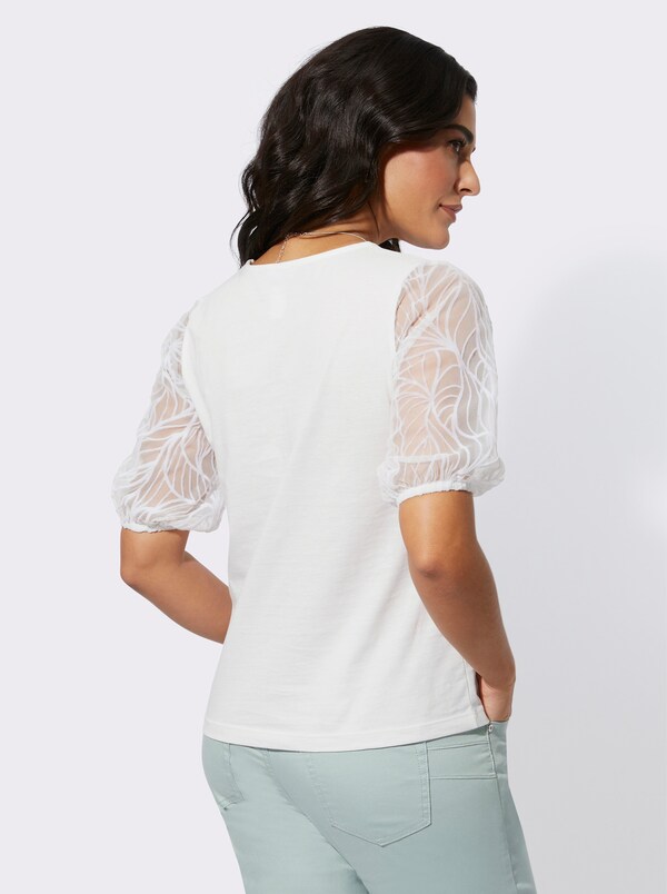 Patrizia Dini By Heine Shirt Met Korte Transparante Pofmouwen Ecru