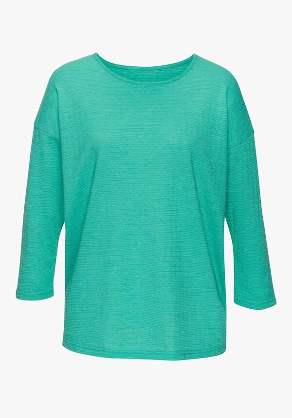 Patrizia Dini By Heine Shirt Met Lange Mouwen Turquoise Wit
