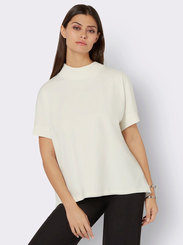 Patrizia Dini By Heine Shirt Met Opstaande Kraag En Vleermuismouw Ecru