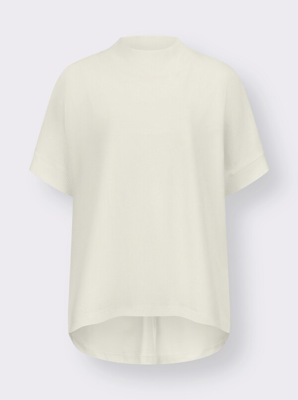 Patrizia Dini By Heine Shirt Met Opstaande Kraag En Vleermuismouw Ecru