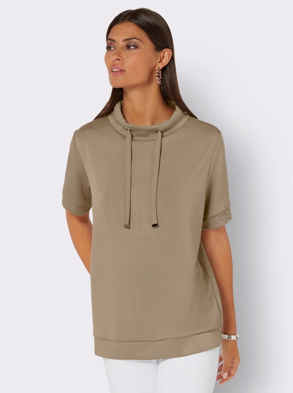 Patrizia Dini By Heine Shirt Met Opstaande Kraag Van Zacht Materiaal Leem