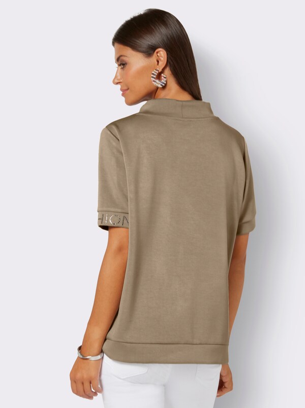 Patrizia Dini By Heine Shirt Met Opstaande Kraag Van Zacht Materiaal Leem