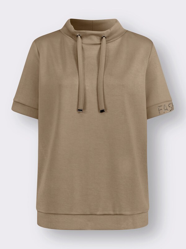 Patrizia Dini By Heine Shirt Met Opstaande Kraag Van Zacht Materiaal Leem