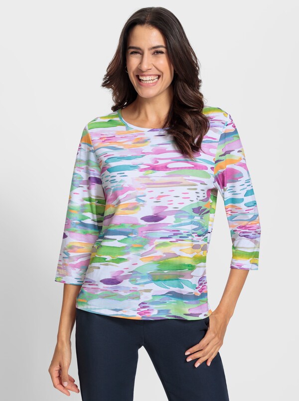 Patrizia Dini By Heine Shirt Met Print En 3/4-mouwen Wit Geprint