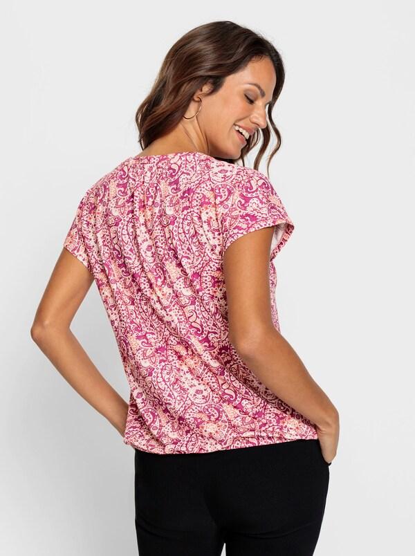 Patrizia Dini By Heine Shirt Met Print En Rimpeling Heide/papaja Bedrukt