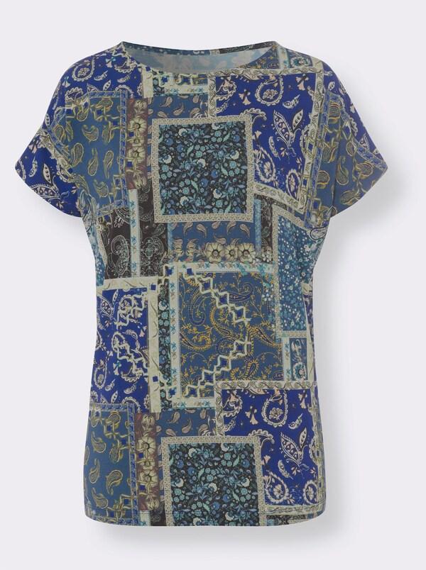 Patrizia Dini By Heine Shirt Met Print Jeansblauw/groen Bedrukt