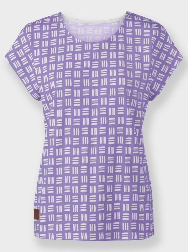 Patrizia Dini By Heine Shirt Met Print Van Puur Katoen Lavendel/ecru Bedrukt