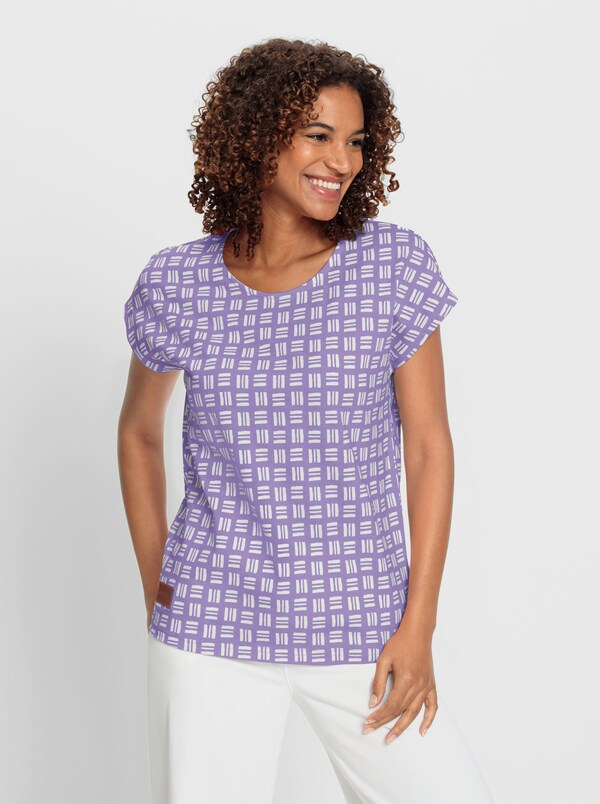 patrizia dini by heine Shirt met print van puur katoen lavendel/ecru bedrukt