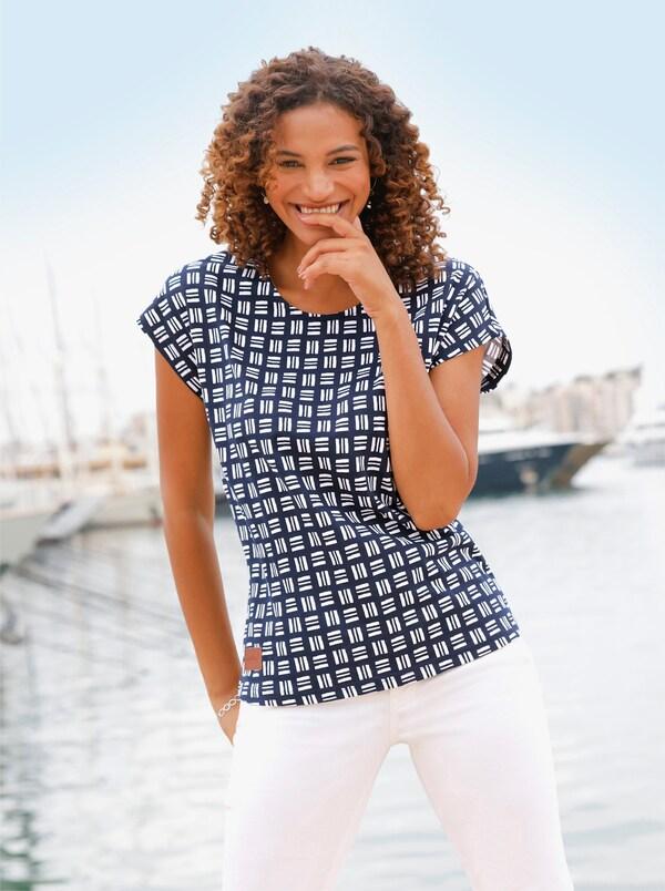 patrizia dini by heine Shirt met print van puur katoen marine/ecru geprint