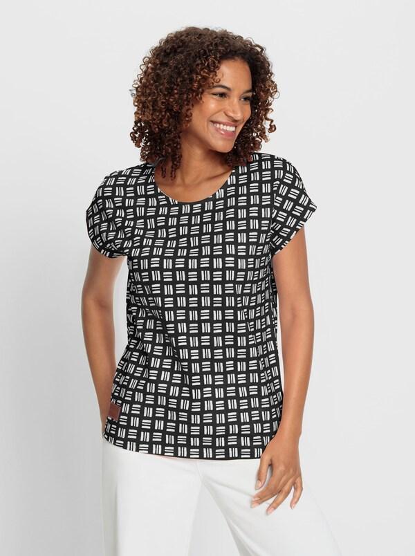 patrizia dini by heine Shirt met print van puur katoen zwart/ecru geprint