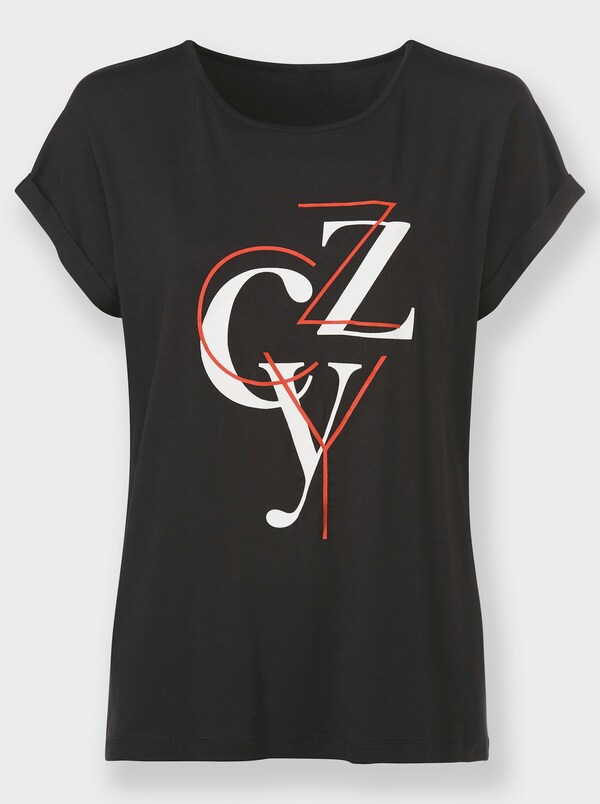 Patrizia Dini By Heine Shirt Met Print Zwart/ecru Geprint