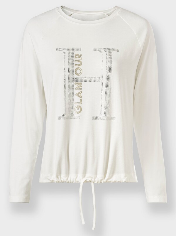 Patrizia Dini By Heine Shirt Met Ronde Hals En Tunnelkoord In De Zoom Ecru