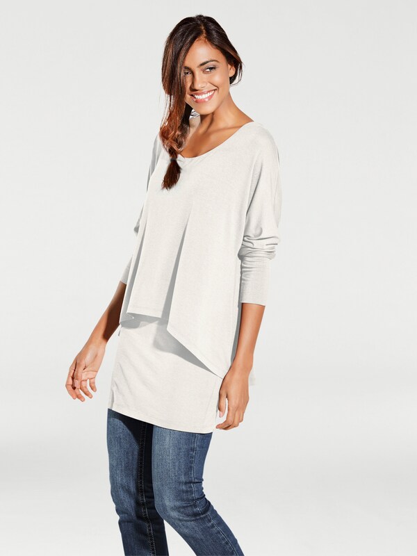 Patrizia Dini By Heine Shirt Met Ronde Hals En Vleermuismouwen Crème