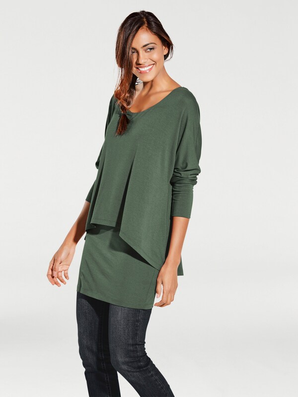 Patrizia Dini By Heine Shirt Met Ronde Hals En Vleermuismouwen Salie