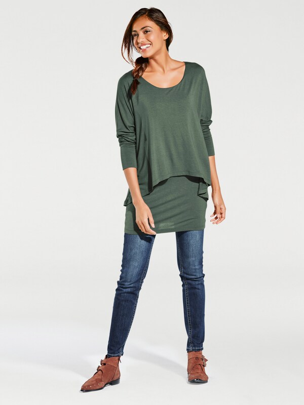 patrizia dini by heine Shirt met ronde hals en vleermuismouwen salie