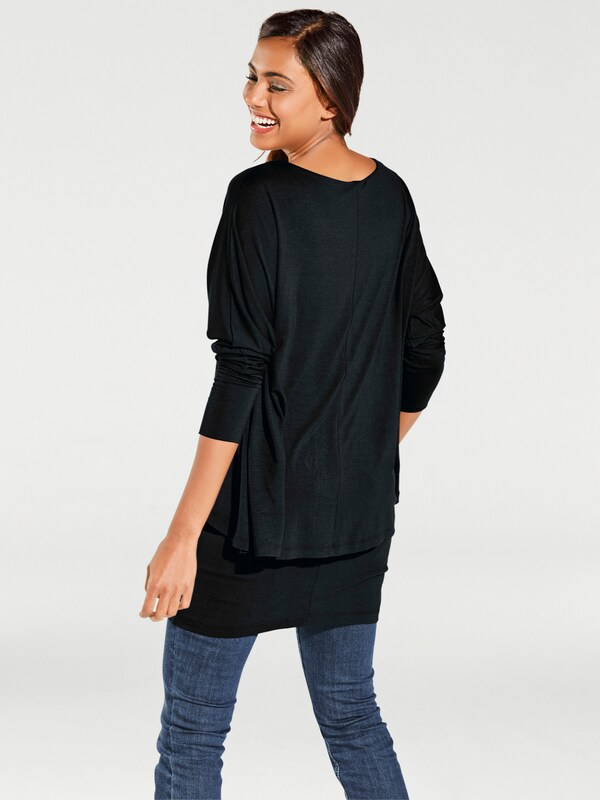 Patrizia Dini By Heine Shirt Met Ronde Hals En Vleermuismouwen Zwart