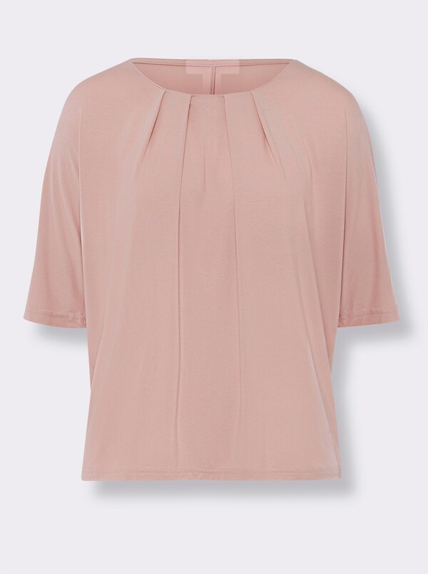 Patrizia Dini By Heine Shirt Met Vleermuismouwen En Ronde Hals Poudre