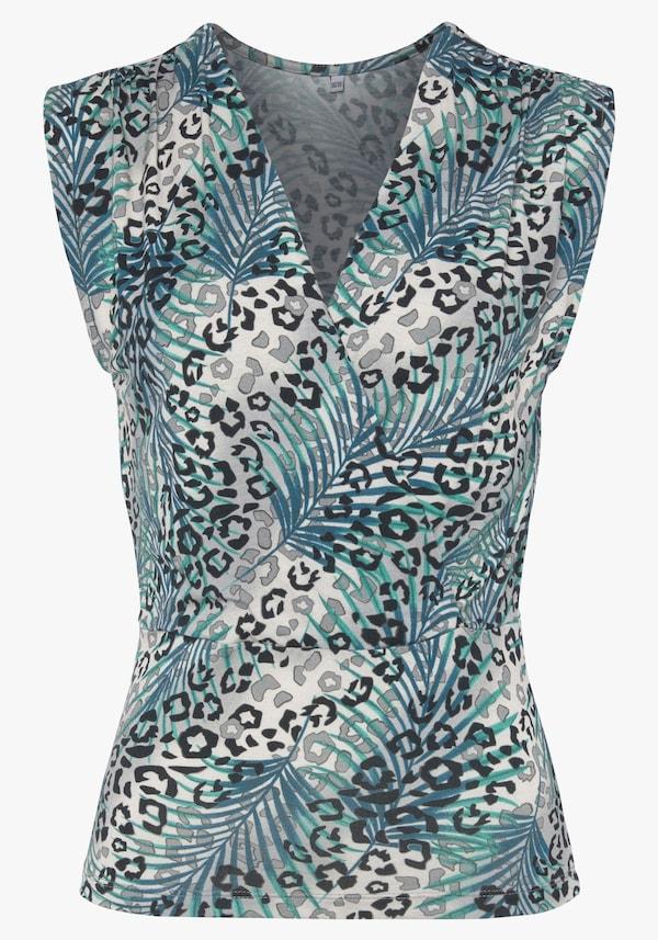 Patrizia Dini By Heine Shirttop Grijs/petrol Bedrukt