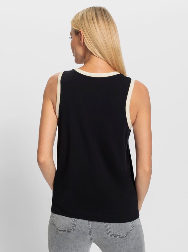 Patrizia Dini By Heine Shirttop Met Contrastbiezen Zwart