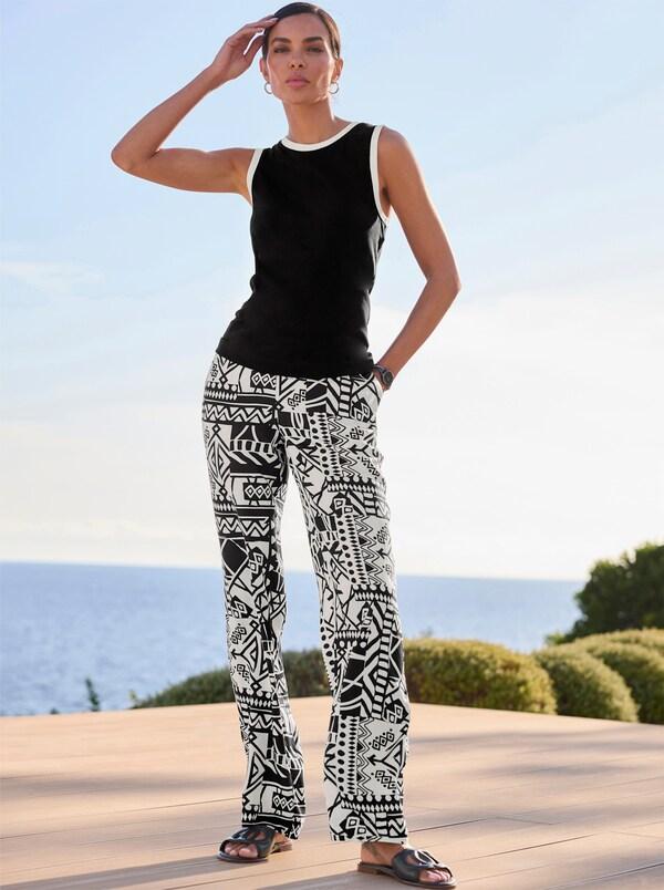 patrizia dini by heine Shirttop met contrastbiezen zwart