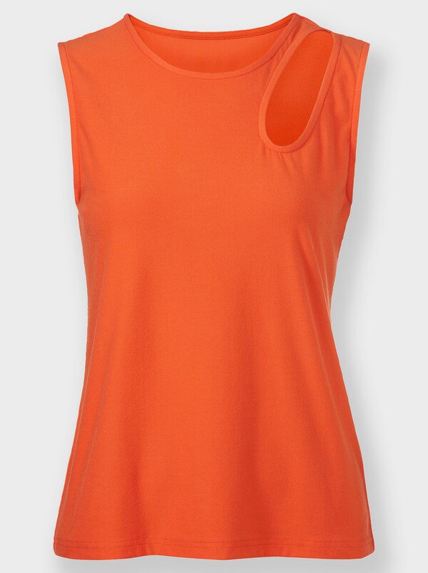 Patrizia Dini By Heine Shirttop Met Cut-outs Bij De Hals Oranje