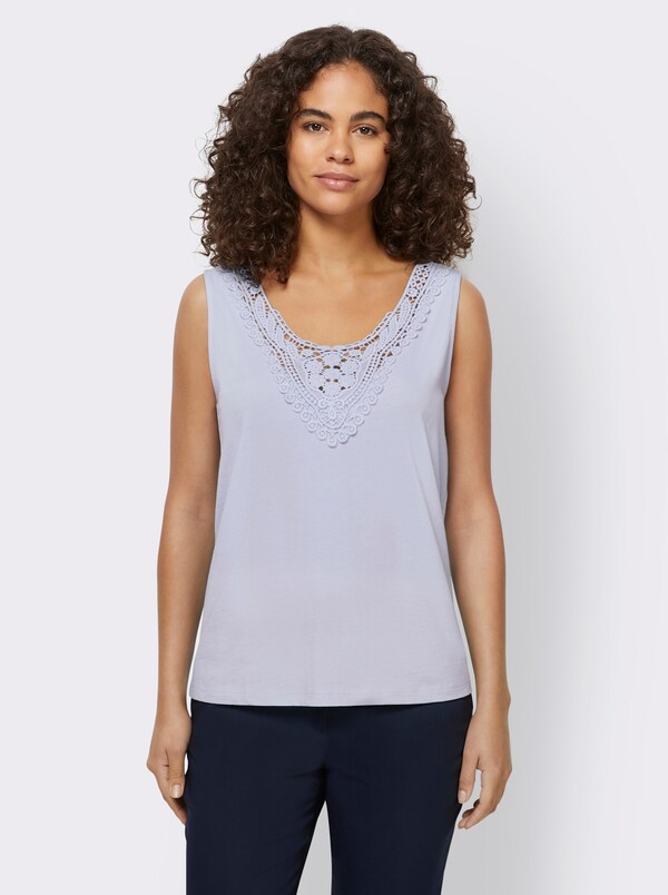 patrizia dini by heine Shirttop met kantapplicatie lichtblauw