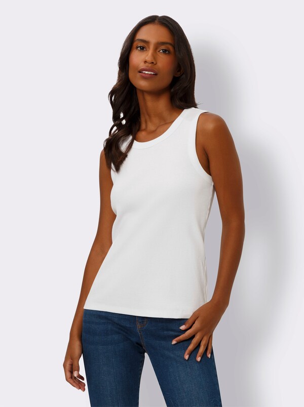 Patrizia Dini By Heine Shirttop Met Ribstructuur Wit