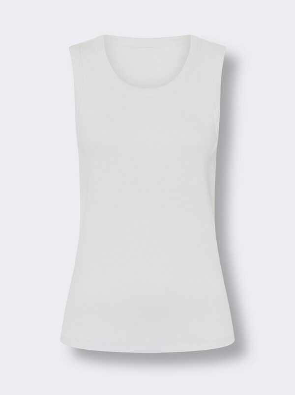 Patrizia Dini By Heine Shirttop Met Ribstructuur Wit