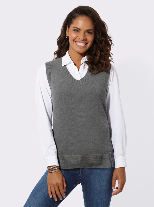 patrizia dini by heine Slip-over met ribboorden grijs gemêleerd